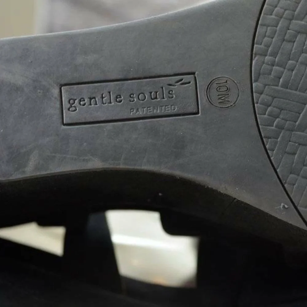 Gentle Souls June Flower Black Nubuck Sandals